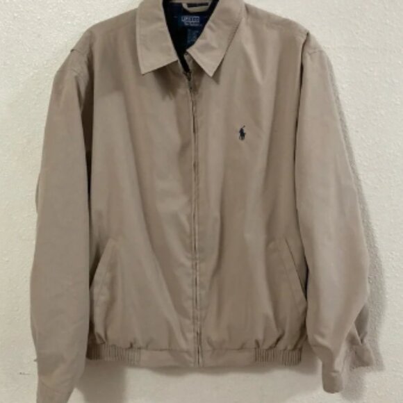 Polo by Ralph Lauren Men’s Jacket Full zip Beige Size L Elastic Waist - Picture 1 of 7